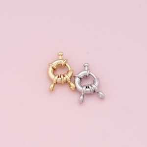 18K Gold Filled Sailor Clasp, Large Spring Ring Include Loops for Necklace Bracelet Finding