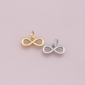 18K Gold Filled Infinite Pendant,Dainty Infinite Charm Bracelet Necklace for DIY Jewelry Making Supply