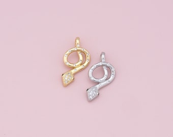 Gold Snake Charms, 18K Gold Filled Snake-hanger, Silver Snake Charms-armband ketting voor het maken van doe-het-zelf sieraden;