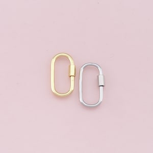 18K goud gevulde ovale karabijnhaak, gespsluiting, karabijnhaak schroefsluiting, spanschroef, voor doe-het-zelf-sieraden
