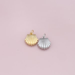 18K Gold Filled Shell Pendant,Conch Shell Charm Bracelet Necklace for DIY Jewelry Making Supply