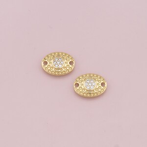 Evil Eye Connector,18K Gold Filled Evil Eye Pendant,CZ Evil Eye Charm Bracelet Necklace for DIY Jewelry Making Supply