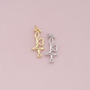18K Gold Filled Heartbeat Pendant,Dainty Electrocardiogram Charm Bracelet Necklace for DIY Jewelry Making Supply