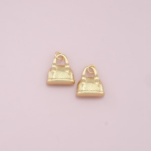 Colgante de bolso relleno de oro de 18 quilates, collar de pulsera con dije de bolso delicado para suministro de fabricación de joyas DIY