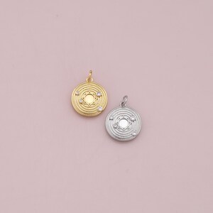18K Gold Filled Universe Pendant,Planet Charm Bracelet Necklace for DIY Jewelry Making Supply
