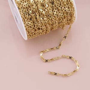 Chaîne ovale en or, chaîne illimitée en or 18 carats pour collier, bracelet, fabrication de bijoux à bricoler soi-même