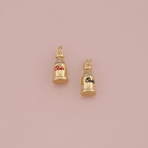 18K Gold Filled Cola Pendant,Cola Charm Bracelet Necklace for DIY Jewelry Making Supply