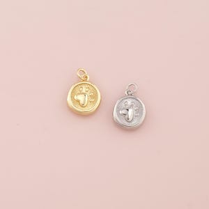 18K Gold Filled Paw Pendant,Dainty Cat Dog Paw Charm Bracelet Necklace for DIY Jewelry Making Supply