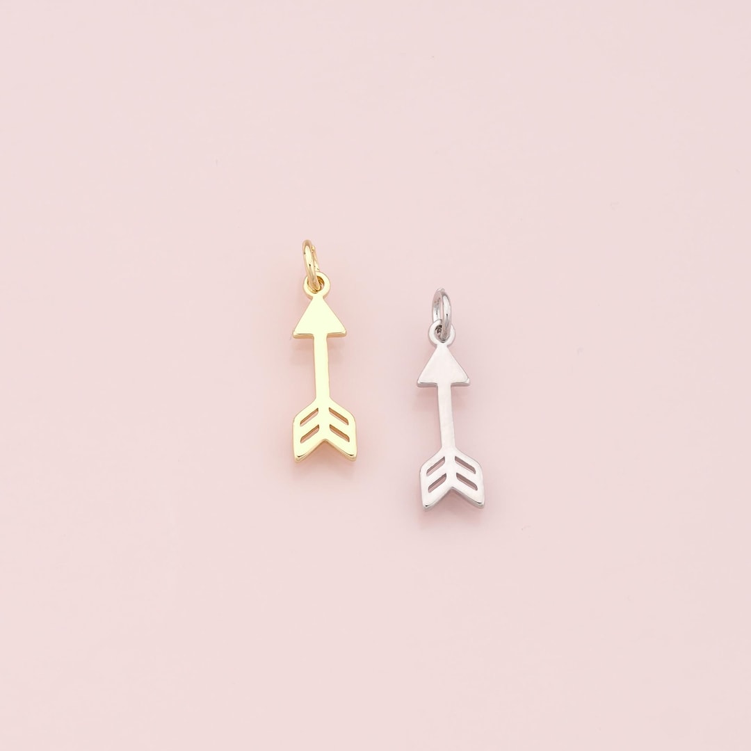 18K Gold Filled Arrow Pendant,arrow Charm Bracelet Necklace for DIY ...