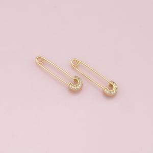 18K Gold Filled Safety Pin Charm for DIY Necklacee Jewelry Makingg