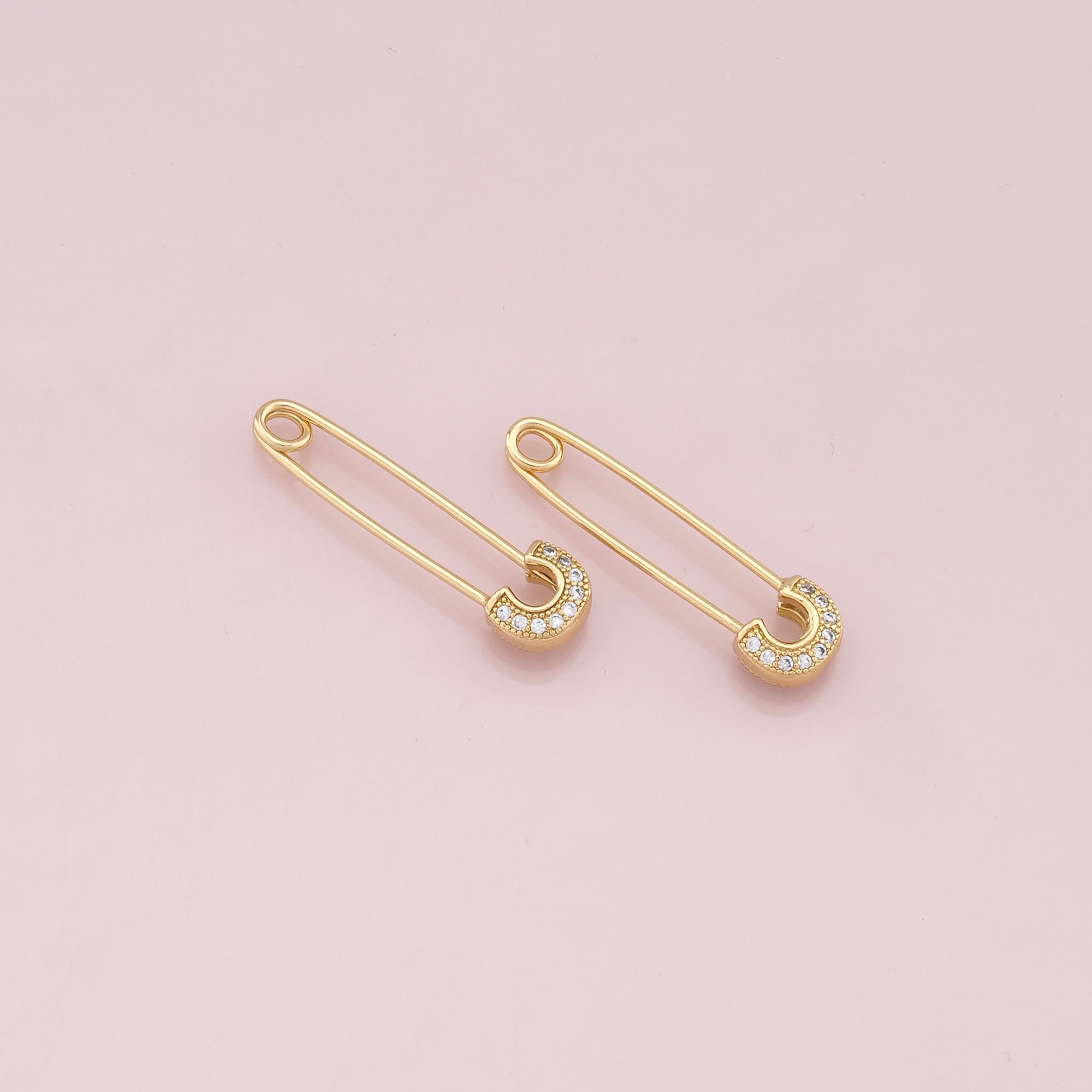 Gold Safety Pin Charm - Etsy Gold Safety Pin Charm - Etsy