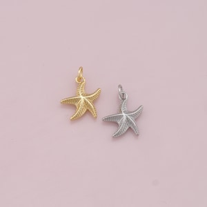 18K Gold Filled Seestern Anhänger, Zierliche Seestern Charm Armband Halskette für DIY Schmuckherstellung Versorgung