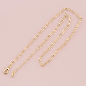 Gold Oval Chain,18K Gold Filled Paper Clip for Necklace Bracelet DIY Jewelry Making Supply