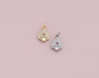 Dijes de póker dorados, colgante de póker chapado en oro de 18 quilates, collar con dije de póker plateado para la fabricación de joyas DIY