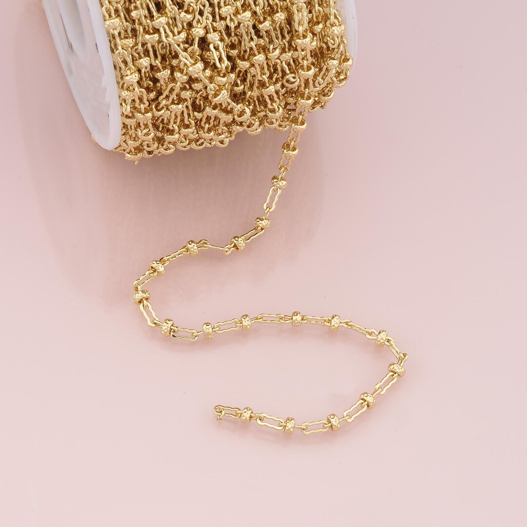 Structured Gold Chain Gold Geometry Chain,18k Gold Filled Geometry Chain for Necklace ...