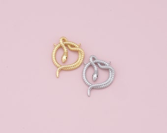 Gold Snake Charms, 18K Gold Filled Snake-hanger, Silver Snake Charms-armband ketting voor het maken van doe-het-zelf sieraden;