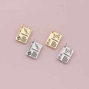 Colgante de postal chapado en oro de 18 quilates, pulsera con dije de viaje esmaltado, ideal para hacer joyas DIY.