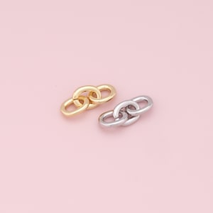 18K Gold füllte drei ovale Kettenglieder zum DIY-Schmuckzubehör