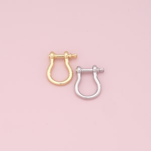 18K Gold Filled Carabiner Horse Shoe Screw Clasp,Screw Clasp U shape ,Oval Clasp,SImple Oval Shaped Clasps