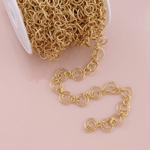 Gold Round Chain,18K Gold Filled Round Chain for Necklace Bracelet DIY Jewelry Making Supply