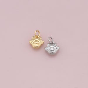 18K Gold Filled Tiny Cat Paw Pendant,Dainty Dog Paw Charm Bracelet Necklace for DIY Jewelry Making Supply