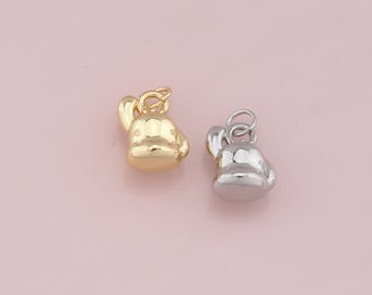Pingente de bule de chá preenchido com ouro 18K, colar de pulseira com pingente de chaleira delicada para fabricação de joias faça você mesmo