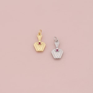 18K Gold Filled Vase Pendant,CZ Micro Pave Vase Charm Bracelet Necklace for DIY Jewelry Making Supply