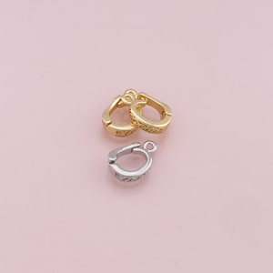 18k Gold Filled Shortener Enhancer Clasp for Bracelet Necklace, Gold CZ Zircon Clasp, Shortener Clasp