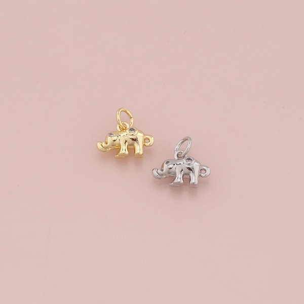 Gold Elephant Charm - Etsy