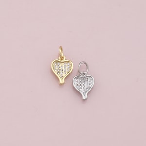 Gold Heart Charms,18K Gold Filled Heart Pendant,Silver Heart Charm Bracelet Necklace for DIY Jewelry Making Supply