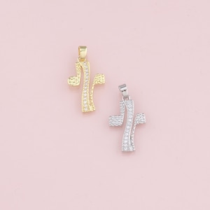 18K Gold Filled Note Pendant,CZ Micro Pave  Music Charm Bracelet Necklace for DIY Jewelry Making Supply
