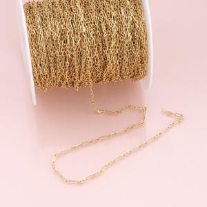 Gold Oval Chain,18K Gold Filled Rectangle Chain for Necklace Bracelet DIY Jewelry Making Supply 2mm