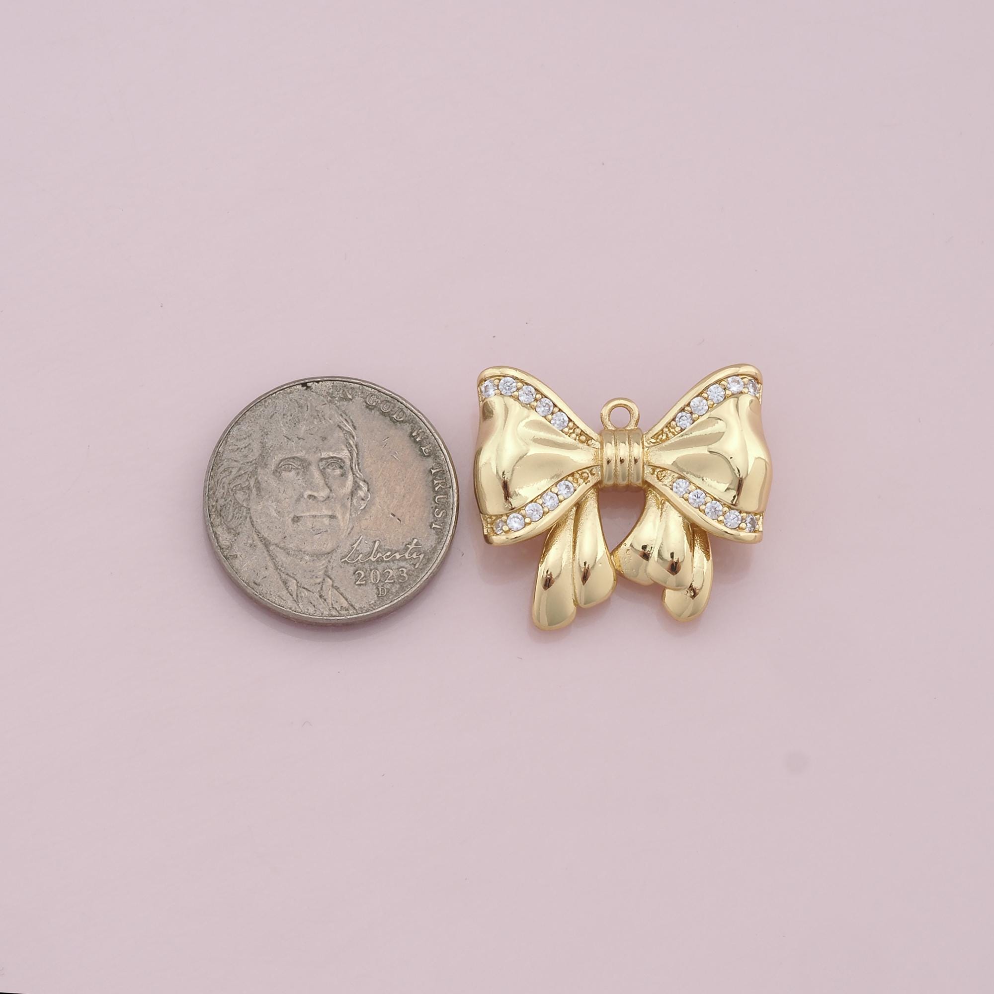 Collana Con Fiocco In Oro 18k – Ciondolo Eleganza Per Donna E Ragazza, Acciaio Inox - 5