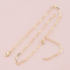Gold Y Chain,18K Gold Filled Oval for Necklace Bracelet DIY Jewelry Making Supply