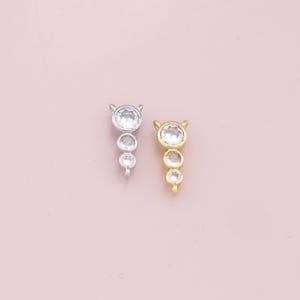 18K Gold Filled Crystal Round Pendant,Round Charm Bracelet Necklace for DIY Jewelry Making Supply