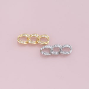 18K Gold füllte drei ovale Kettenglieder zum DIY-Schmuckzubehör