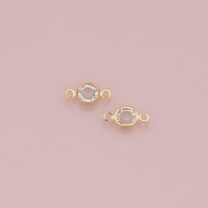 18K Gold Filled Round Connector,Crystal Charm Bracelet Necklace for DIY Jewelry Making Supply