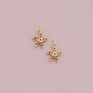 18K Gold Filled Seestern Anhänger, Zierliche Seestern Charm Armband Halskette für DIY Schmuckherstellung Versorgung