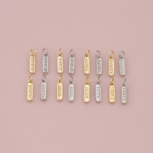 18K Gold Filled Rectangle Pendant,Rectangle Charm Bracelet Necklace for DIY Jewelry Making Supply