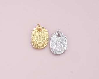18K Gold Filled Fingerabdruck Anhänger, zierliche Fingerabdruck Charm Armband Halskette für die DIY Schmuckherstellung Versorgung
