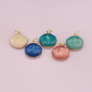 18K Gold Filled Shell Pendant,Conch Shell Charm Bracelet Necklace for DIY Jewelry Making Supply