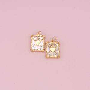 Gold Tarot Charms,18K Gold Fille Tarot Pendant,Tarot Charm Bracelet Necklace for DIY Jewelry Making Supply