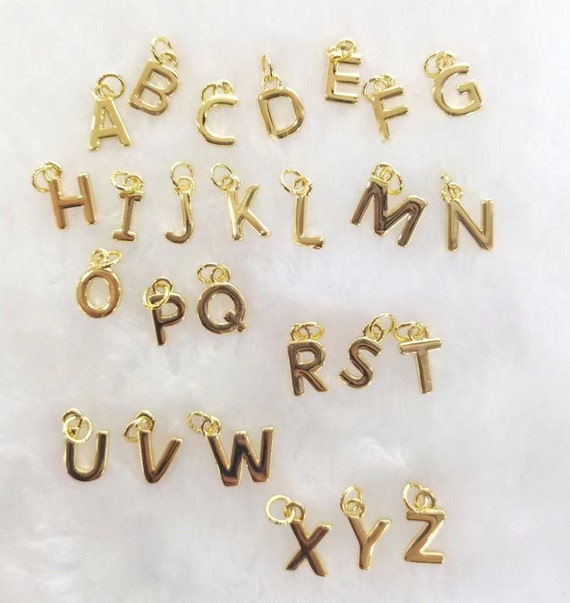 Gold Letter Charms,18k Gold Filled Letter Pendant,initial Charm