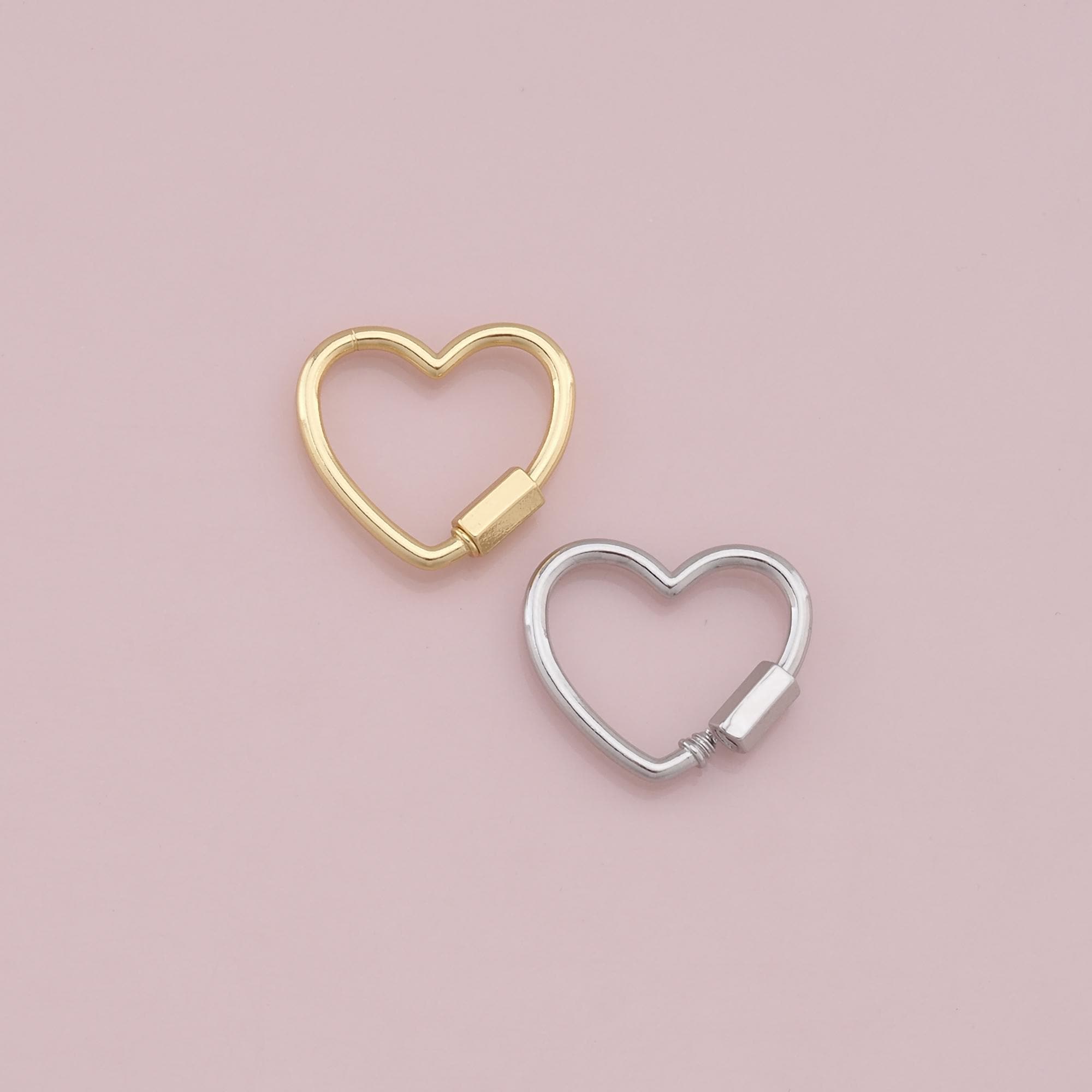 18K Gold Filled Heart Carabiner Clasp,Buckle Clasp,Carabiner Screw Clasp,Turnbuckle,for DIY Jewelry