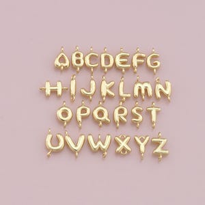 Colgante de letra bañado en oro de 18 quilates, minipulsera con dije inicial grueso para hacer joyas de bricolaje