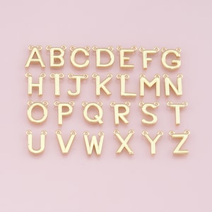 Colgante de letra relleno de oro de 18 quilates, collar de pulsera con dije inicial para suministro de fabricación de joyas DIY