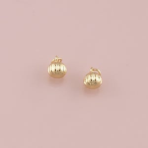 18K Gold Filled round Pendant,Dainty round Charm Bracelet Necklace for DIY Jewelry Making Supply