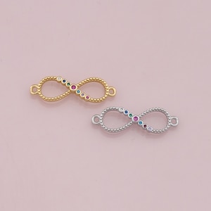 18K Gold Filled Infinite Connector Pendant,Dainty Infinite Charm Bracelet Necklace for DIY Jewelry Making Supply