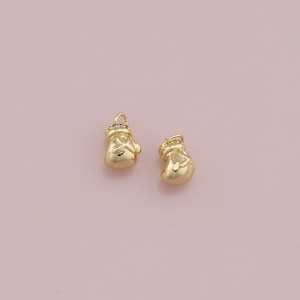18K Gold Filled Winter Gloves Pendant,Dainty Gloves Charm Bracelet Necklace for DIY Jewelry Making Supply