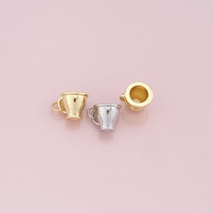 Ciondolo a tazza riempito in oro 18 carati, collana con braccialetto con ciondolo a tazza per fornitura di gioielli fai-da-te